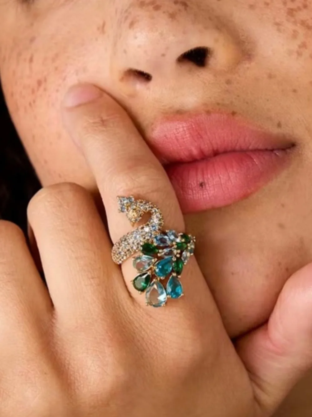Kate Spade Perfect Plume cocktail ring 8